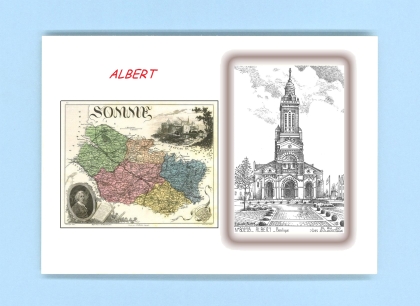 Cartes Postales impression Noir avec dpartement sur la ville de ALBERT Titre : basilique