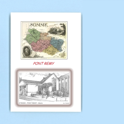 Cartes Postales impression Noir avec dpartement sur la ville de PONT REMY Titre : mairie