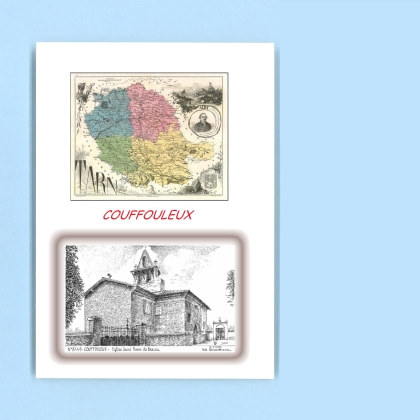 Cartes Postales impression Noir avec dpartement sur la ville de COUFOULEUX Titre : eglise st pierre de bracon