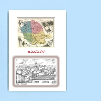 Cartes Postales impression Noir avec dpartement sur la ville de AUSSILLON Titre : vue