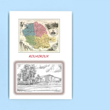 Cartes Postales impression Noir avec dpartement sur la ville de ROUAIROUX Titre : vue