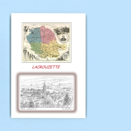 Cartes Postales impression Noir avec dpartement sur la ville de LACROUZETTE Titre : vue