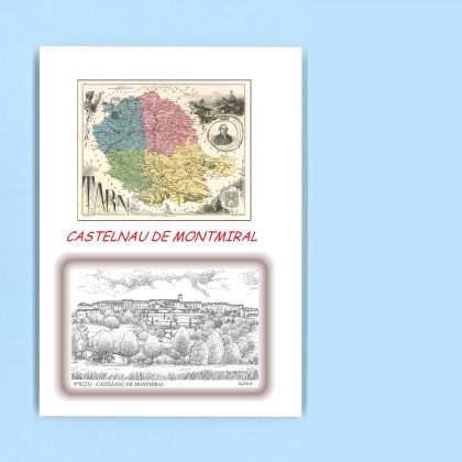 Cartes Postales impression Noir avec dpartement sur la ville de CASTELNAU DE MONTMIRAL Titre : vue