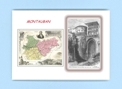 Cartes Postales impression Noir avec dpartement sur la ville de MONTAUBAN Titre : porte du griffoul