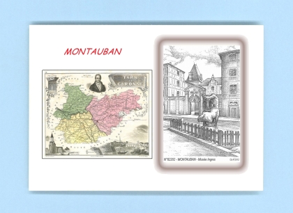Cartes Postales impression Noir avec dpartement sur la ville de MONTAUBAN Titre : musee ingres