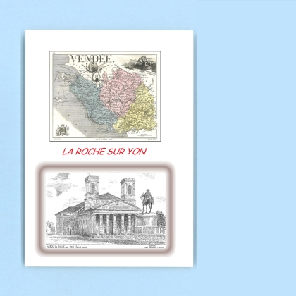 Cartes Postales impression Noir avec dpartement sur la ville de LA ROCHE SUR YON Titre : st louis