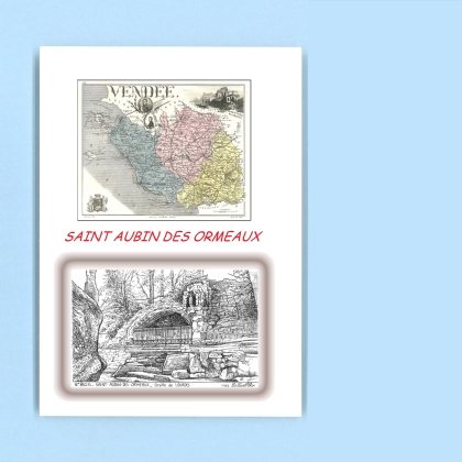 Cartes Postales impression Noir avec dpartement sur la ville de ST AUBIN DES ORMEAUX Titre : grotte de lourdes