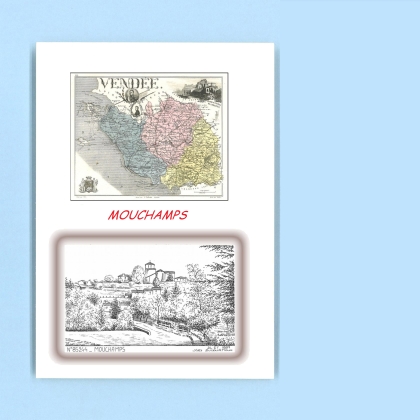 Cartes Postales impression Noir avec dpartement sur la ville de MOUCHAMPS Titre : vue
