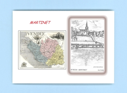 Cartes Postales impression Noir avec dpartement sur la ville de MARTINET Titre : vue