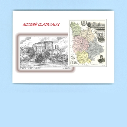 Cartes Postales impression Noir avec dpartement sur la ville de SCORBE CLAIRVAUX Titre : vue