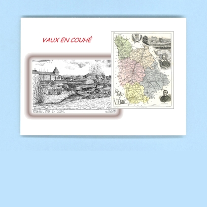 Cartes Postales impression Noir avec dpartement sur la ville de VAUX EN COUHE Titre : vue