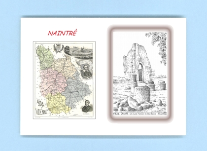 Cartes Postales impression Noir avec dpartement sur la ville de NAINTRE Titre : site gallo romain du vieux poi