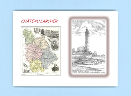 Cartes Postales impression Noir avec dpartement sur la ville de CHATEAU LARCHER Titre : lanterne des morts