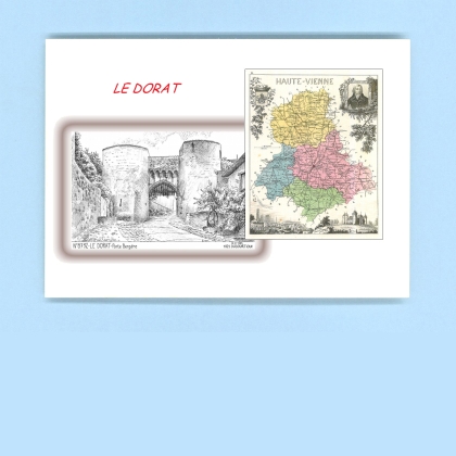 Cartes Postales impression Noir avec dpartement sur la ville de LE DORAT Titre : porte bergere