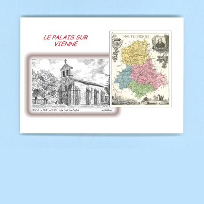 Cartes Postales impression Noir avec dpartement sur la ville de LE PALAIS SUR VIENNE Titre : eglise st jean baptiste