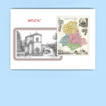 Cartes Postales impression Noir avec dpartement sur la ville de MEUZAC Titre : vue