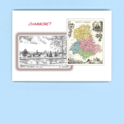 Cartes Postales impression Noir avec dpartement sur la ville de CHAMBORET Titre : plan d eau