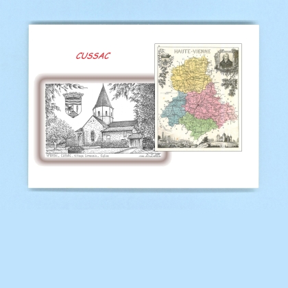 Cartes Postales impression Noir avec dpartement sur la ville de CUSSAC Titre : village limousin