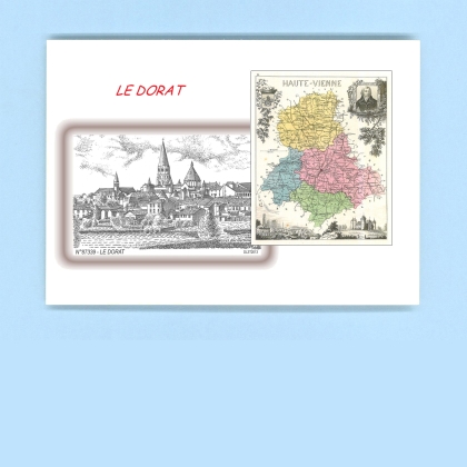 Cartes Postales impression Noir avec dpartement sur la ville de LE DORAT Titre : vue