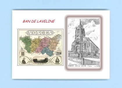 Cartes Postales impression Noir avec dpartement sur la ville de BAN DE LAVELINE Titre : eglise