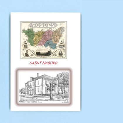 Cartes Postales impression Noir avec dpartement sur la ville de ST NABORD Titre : mairie