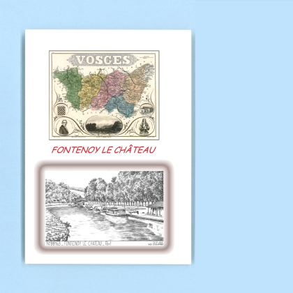 Cartes Postales impression Noir avec dpartement sur la ville de FONTENOY LE CHATEAU Titre : port
