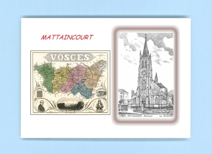 Cartes Postales impression Noir avec dpartement sur la ville de MATTAINCOURT Titre : basilique