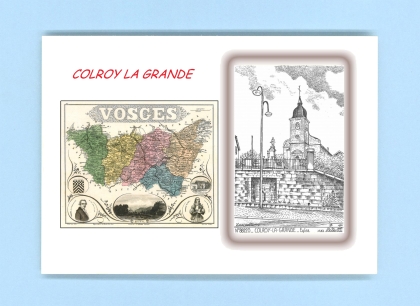 Cartes Postales impression Noir avec dpartement sur la ville de COLROY LA GRANDE Titre : eglise