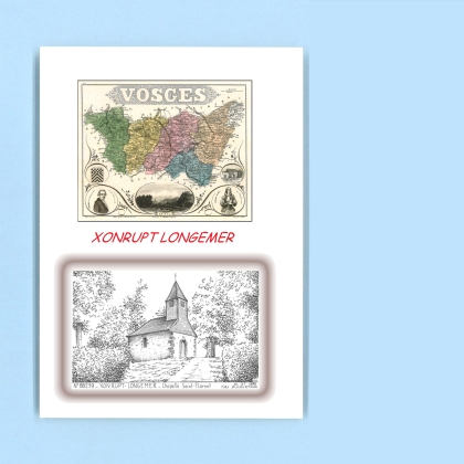 Cartes Postales impression Noir avec dpartement sur la ville de XONRUPT LONGEMER Titre : chapelle st florent