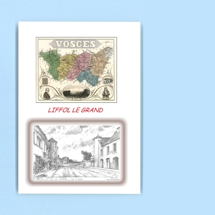 Cartes Postales impression Noir avec dpartement sur la ville de LIFFOL LE GRAND Titre : le caron