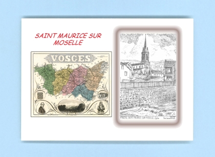 Cartes Postales impression Noir avec dpartement sur la ville de ST MAURICE SUR MOSELLE Titre : eglise