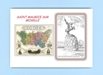 Cartes Postales impression Noir avec dpartement sur la ville de ST MAURICE SUR MOSELLE Titre : statue jeanne d arc