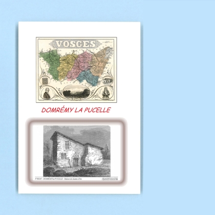 Cartes Postales impression Noir avec dpartement sur la ville de DOMREMY LA PUCELLE Titre : maison de jeanne d arc