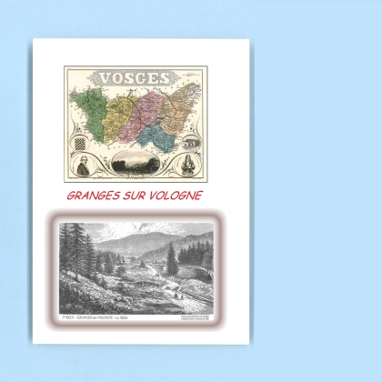 Cartes Postales impression Noir avec dpartement sur la ville de GRANGES SUR VOLOGNE Titre : la vallee