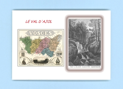 Cartes Postales impression Noir avec dpartement sur la ville de LE VAL D AJOL Titre : cascade de gehart