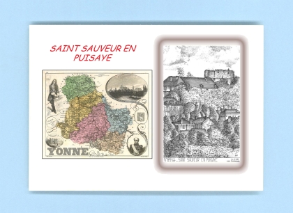 Cartes Postales impression Noir avec dpartement sur la ville de ST SAUVEUR EN PUISAYE Titre : vue