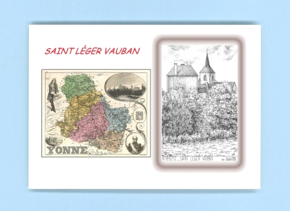 Cartes Postales impression Noir avec dpartement sur la ville de ST LEGER VAUBAN Titre : vue
