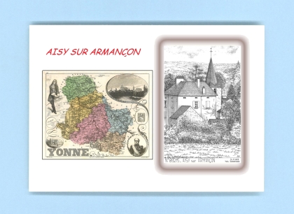 Cartes Postales impression Noir avec dpartement sur la ville de AISY SUR ARMANCON Titre : vue