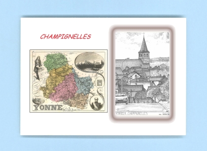 Cartes Postales impression Noir avec dpartement sur la ville de CHAMPIGNELLES Titre : vue