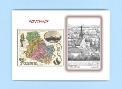 Cartes Postales impression Noir avec dpartement sur la ville de FONTENOY Titre : vue