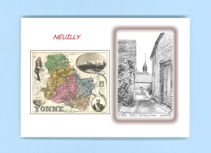 Cartes Postales impression Noir avec dpartement sur la ville de NEUILLY Titre : rue messire etienne