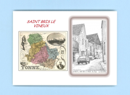 Cartes Postales impression Noir avec dpartement sur la ville de ST BRIS LE VINEUX Titre : rue basse
