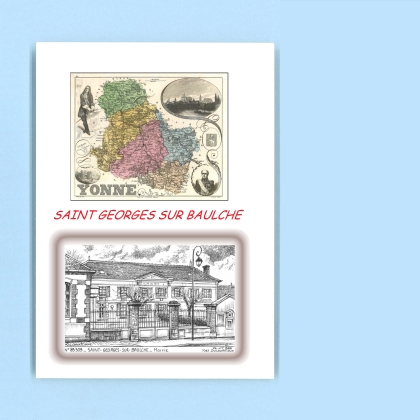 Cartes Postales impression Noir avec dpartement sur la ville de ST GEORGES SUR BAULCHE Titre : mairie