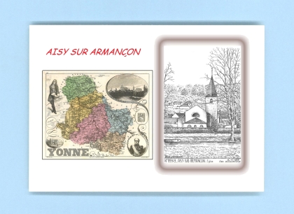 Cartes Postales impression Noir avec dpartement sur la ville de AISY SUR ARMANCON Titre : eglise
