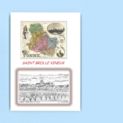 Cartes Postales impression Noir avec dpartement sur la ville de ST BRIS LE VINEUX Titre : vue