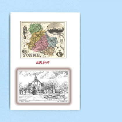 Cartes Postales impression Noir avec dpartement sur la ville de EGLENY Titre : vue