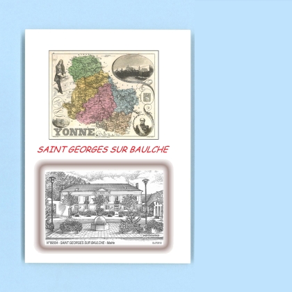 Cartes Postales impression Noir avec dpartement sur la ville de ST GEORGES SUR BAULCHE Titre : mairie