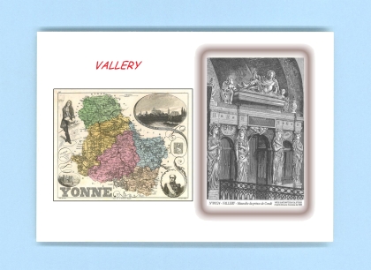 Cartes Postales impression Noir avec dpartement sur la ville de VALLERY Titre : mausolee du prince de conde