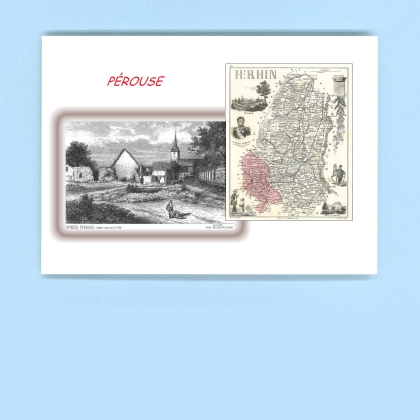 Cartes Postales impression Noir avec dpartement sur la ville de PEROUSE Titre : vue