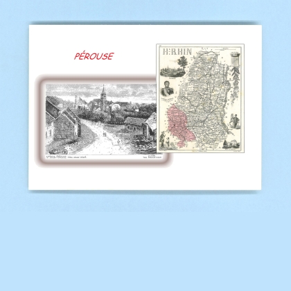 Cartes Postales impression Noir avec dpartement sur la ville de PEROUSE Titre : vue